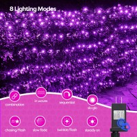 Halloween Net Lights 200Led 84Ft X 52Ft Purple Halloween Bush Lights With 8 Modes Timer Connectable Waterproof Sturdy Da