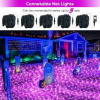 Halloween Net Lights 200Led 84Ft X 52Ft Purple Halloween Bush Lights With 8 Modes Timer Connectable Waterproof Sturdy Da