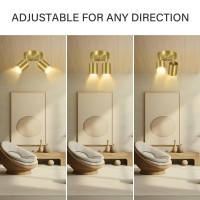 Boostarea Led 2 Light Track Lighting Kit Led Track Lighting Fixtures Gold Round Ceiling Spot Lighting Flexibly Rotatable Ligh