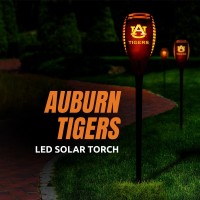 Auburn Tigers Led Solar Torch 4 X 4 X 36 Waterproof Sun Damage Resistant Solar Light With Flickering Flame Decor For Pa