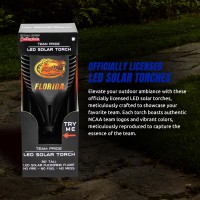 Sporticulture Florida Gators Led Solar Torch 4 X 4 X 36 Waterproof Sun Damage Resistant Solar Light With Flickering Flame