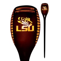 Lsu Tigers Led Solar Torch 4 X 4 X 36 Waterproof Sun Damage Resistant Solar Light With Flickering Flame Decor For Patio