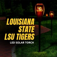 Lsu Tigers Led Solar Torch 4 X 4 X 36 Waterproof Sun Damage Resistant Solar Light With Flickering Flame Decor For Patio