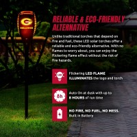 Georgia Bulldogs Led Solar Torch 4 X 4 X 36 Waterproof Sun Damage Resistant Solar Light With Flickering Flame Decor For