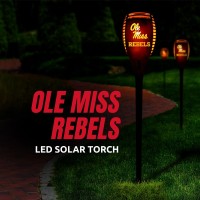 Ole Miss Led Solar Torch 4 X 4 X 36 Waterproof Sun Damage Resistant Solar Light With Flickering Flame Decor For Patio