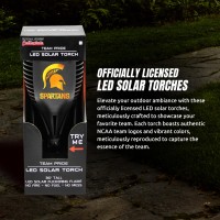 Michigan State Spartans Led Solar Torch 4 X 4 X 36 Waterproof Sun Damage Resistant Solar Light With Flickering Flame De