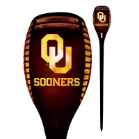 Oklahoma Sooners Led Solar Torch 4 X 4 X 36 Waterproof Sun Damage Resistant Solar Light With Flickering Flame Decor For