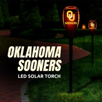 Oklahoma Sooners Led Solar Torch 4 X 4 X 36 Waterproof Sun Damage Resistant Solar Light With Flickering Flame Decor For