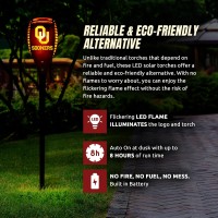 Oklahoma Sooners Led Solar Torch 4 X 4 X 36 Waterproof Sun Damage Resistant Solar Light With Flickering Flame Decor For