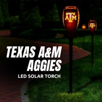 Texas Am Aggies Led Solar Torch 4 X 4 X 36 Waterproof Sun Damage Resistant Solar Light With Flickering Flame Decor For