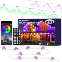 100Ft Permanent Outdoor Lights Rgb 72 Led Outdoor String Lights With Remote App Control Ip67 Waterproof Led Eaves Lights For