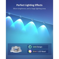 100Ft Permanent Outdoor Lights Rgb 72 Led Outdoor String Lights With Remote App Control Ip67 Waterproof Led Eaves Lights For