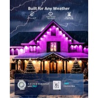 100Ft Permanent Outdoor Lights Rgb 72 Led Outdoor String Lights With Remote App Control Ip67 Waterproof Led Eaves Lights For