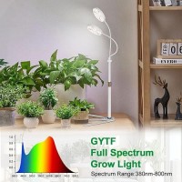 Grow Light Dual Ring 35 With Base 122 Leds 6000K White Full Spectrum Gooseneck Plant Lamp For Indoor Desk Plants Dimmable