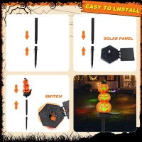 Halloween Pumpkin Decorations Stacked Pumpkin Yard Stakes Solar Pumpkin Lightslight Up Pumpkin Decor Outdoor 4 Pack 175 With