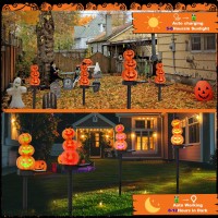 Halloween Pumpkin Decorations Stacked Pumpkin Yard Stakes Solar Pumpkin Lightslight Up Pumpkin Decor Outdoor 4 Pack 175 With