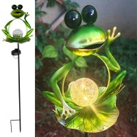 Xyris Solar Garden Statues Frog Decor Halloween Decorations Outdoor Fairy Garden Frog And Toad Solar Yard Decorations Metal Y