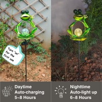 Xyris Solar Garden Statues Frog Decor Halloween Decorations Outdoor Fairy Garden Frog And Toad Solar Yard Decorations Metal Y