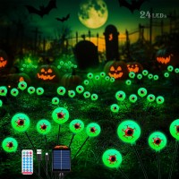 Kaoer 4Pack 24Led Halloween Decorations Outdoor Solar Lights Scary Bleeding Eyeball Swaying Firefly Lights Garden Path Lights