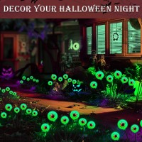 Kaoer 4Pack 24Led Halloween Decorations Outdoor Solar Lights Scary Bleeding Eyeball Swaying Firefly Lights Garden Path Lights