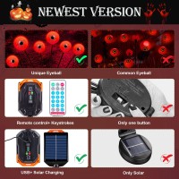 Kaoer Halloween Decorations Outdoor Solar Scary Eyeball Lights 12Led Bleeding Eyeball Swaying Firefly Lights Waterproof Garden