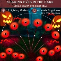 Kaoer Halloween Decorations Outdoor Solar Scary Eyeball Lights 12Led Bleeding Eyeball Swaying Firefly Lights Waterproof Garden