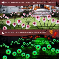 Kaoer Halloween Decorations Outdoor Solar Scary Eyeball Lights 12Led Bleeding Eyeball Swaying Firefly Lights Waterproof Garden