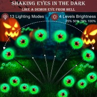 Kaoer Halloween Decorations Outdoor Solar Scary Eyeball Lights 12Led Bleeding Eyeball Swaying Firefly Lights Waterproof Garden