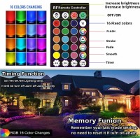 Halloween Spot Lights Outdoor Spotlights Rgb Timer 12W Metal Case Ip65 Waterproof Color Changing Landscape Lights With Spike Sta