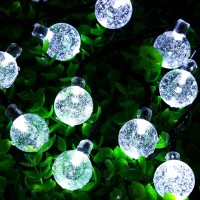 Brightown Solar String Lights Outdoor 60 Led 356 Feet Crystal Globe Lights With 8 Lighting Modes Waterproof Solar Powered Pati