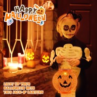 2 Pack Halloween Decoration Hanging Solar Lantern Outdoor Solar Powered Jacko Lantern Pumpkin Waterproof Halloween Decor Met