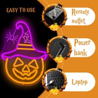 Halloween Neon Sign Pumpkin Neon Sign For Wall Decor Witch Hat Halloween Pumpkin Neon Light Halloween Decorations Spider Led Neo