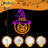 Halloween Neon Sign Pumpkin Neon Sign For Wall Decor Witch Hat Halloween Pumpkin Neon Light Halloween Decorations Spider Led Neo