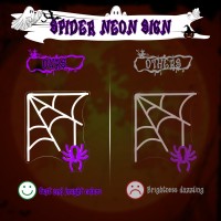 Jeanchrl Halloween Neon Sign Spider Web Neon Lights For Wall Halloween Led Signs For Bedroom Living Room Wall Halloween Light Up