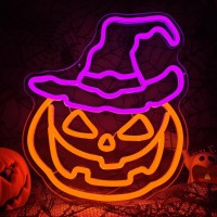 Halloween Neon Sign Dimmable Pumpkin Neon Sign For Wall Decor Halloween Pumpkin Neon Window Lights For Halloween Party Light Up