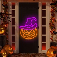 Halloween Neon Sign Dimmable Pumpkin Neon Sign For Wall Decor Halloween Pumpkin Neon Window Lights For Halloween Party Light Up