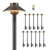 Gardenreet Waterproof Low Voltage Walkway Lights Brass Outdoor Pathway Lights Ip65 Led Bronze Hat Top Sideway Lights For Drive