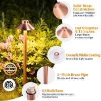 Gardenreet Waterproof Low Voltage Walkway Lights Brass Copper Outdoor Pathway Lights Ip65 Led Bronze Hat Top Sideway Lights Fo