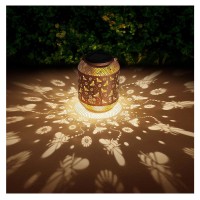 Solar Lanterns Outdoor Waterproof Bee Garden Decor Birthday Gifts For Women Mom Grandma Hanging Solar Lights Metal Solar Decorat