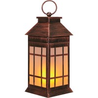 16 Large Solar Lantern Outdoor Waterproof Glass Hanging Lanterns Solar With Flickering Flame Lights Outdoor Metal Lantern De