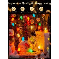 C9 Led Christmas Lights Outdoor 150 Feet C9 String Lights With 150 Shatterproof Matte Bulbs Connectable Waterproof Christmas T