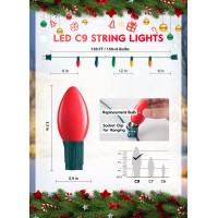 C9 Led Christmas Lights Outdoor 150 Feet C9 String Lights With 150 Shatterproof Matte Bulbs Connectable Waterproof Christmas T