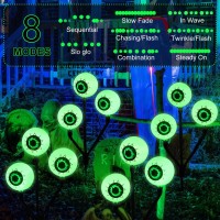 Hugsvik 4 Packs Newest Big Green Eyeball Lights For Halloween Decorations Outdoor 12 Led Solar Halloween Lights Outdoor Hallow