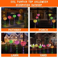 Kucicezu Halloween Decorations Outdoor 6 Sets Of Solar Powered Pumpkin Pathway Lights For Halloween Decorations Outside Multic