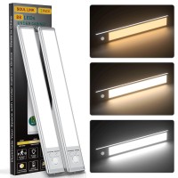 Under Cabinet Lights 88 Led Operated Motion Sensor Light Indoor 2200Mah Usb Rechargeable Closet Lights 2 Pack Magnetic Dimmable