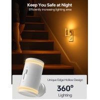 Kindeep Night Light Night Lights Plug Into Wall With Dusk To Dawn Sensor Amber Yellow Night Light 5120Lm Adjustable Brightne