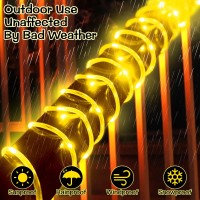 Lithome 18 Colors 50Ft Solar Outdoor String Lights Waterproof Color Changing 150 Led Rope Lights Remote Controlled Fairy String