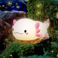 Mumuq Axolotl Night Light Led Cute Silicone Nursery Axolotl Nightlight For Kids Rechargeable Axolotl Night Lamp Touch Lamp Bed