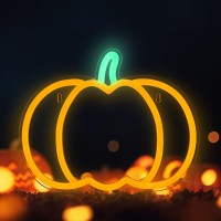 Fall Halloween Thanksgiving Decorations Pumpkin Neon Sign Lights Fall Decor Neon Sign Hanging For Window Wall Table Home Kitche