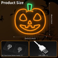 Missaudrey Fall Halloween Thanksgiving Pumpkin Shaped Neon Sign